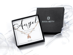 Angel Wing Necklace in Rose Gold - A Symbol of Protection & Guidance - Remembrance Gift