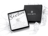 1Sterling silver sweet 16 heart necklace in Bijou Betty gift box.