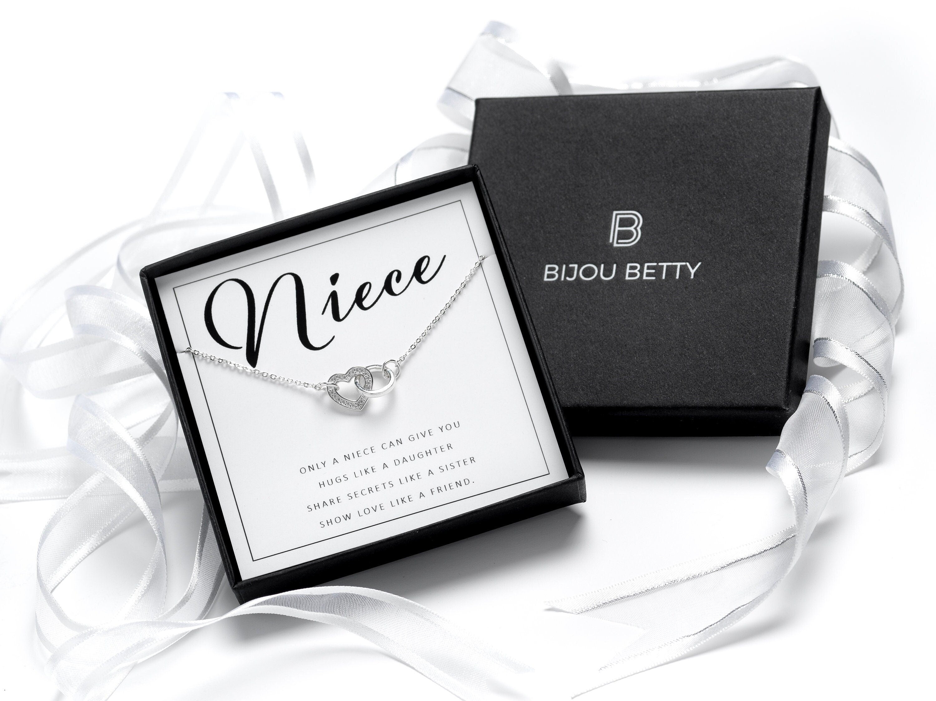 Sterling silver niece necklace in Bijou Betty gift box.