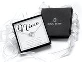 Sterling silver niece necklace in Bijou Betty gift box.