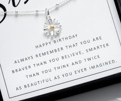 16th Birthday Sterling Silver Daisy Necklace Gift