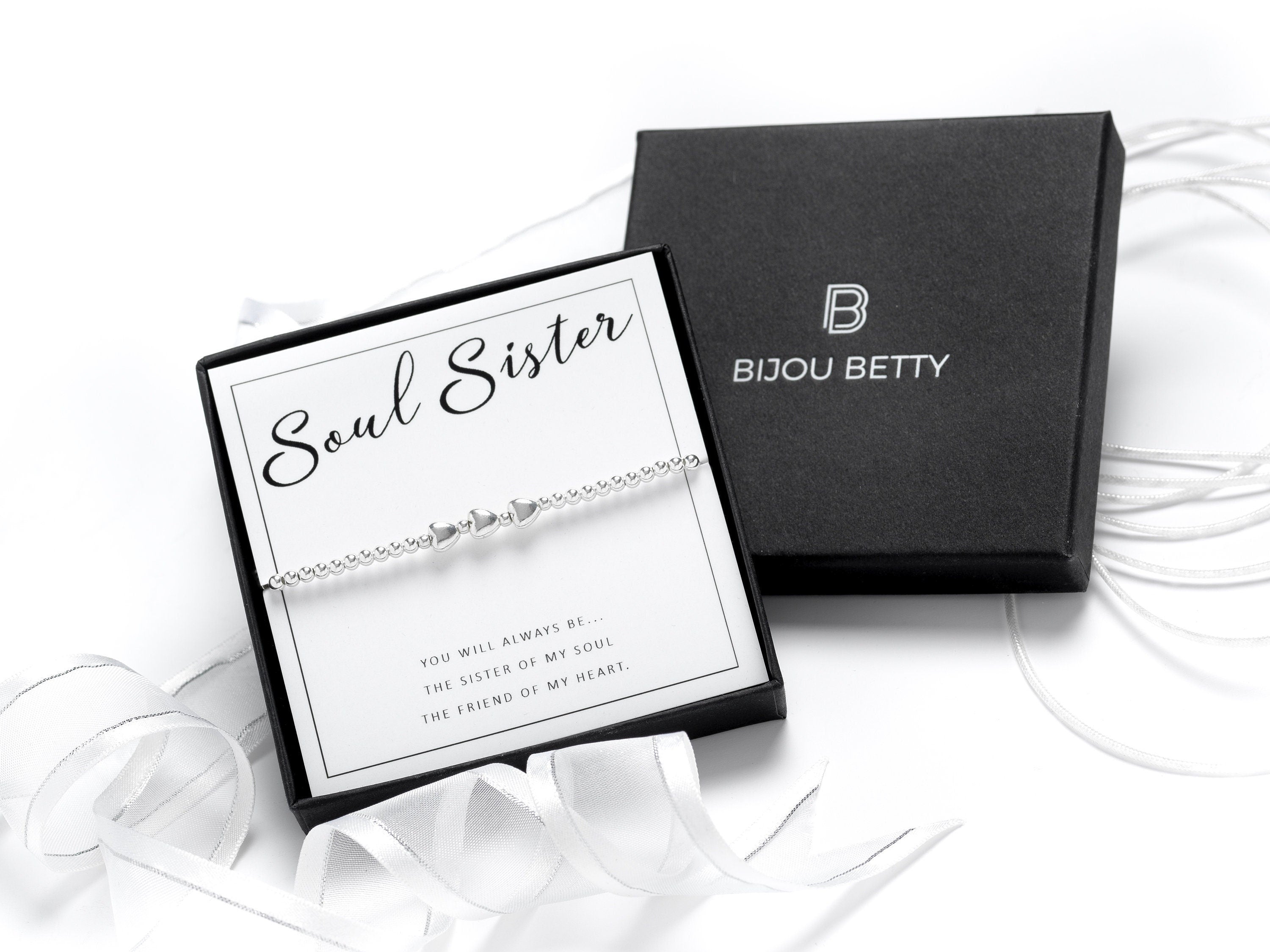 Sterling silver friendship bracelet in Bijou Betty gift box.