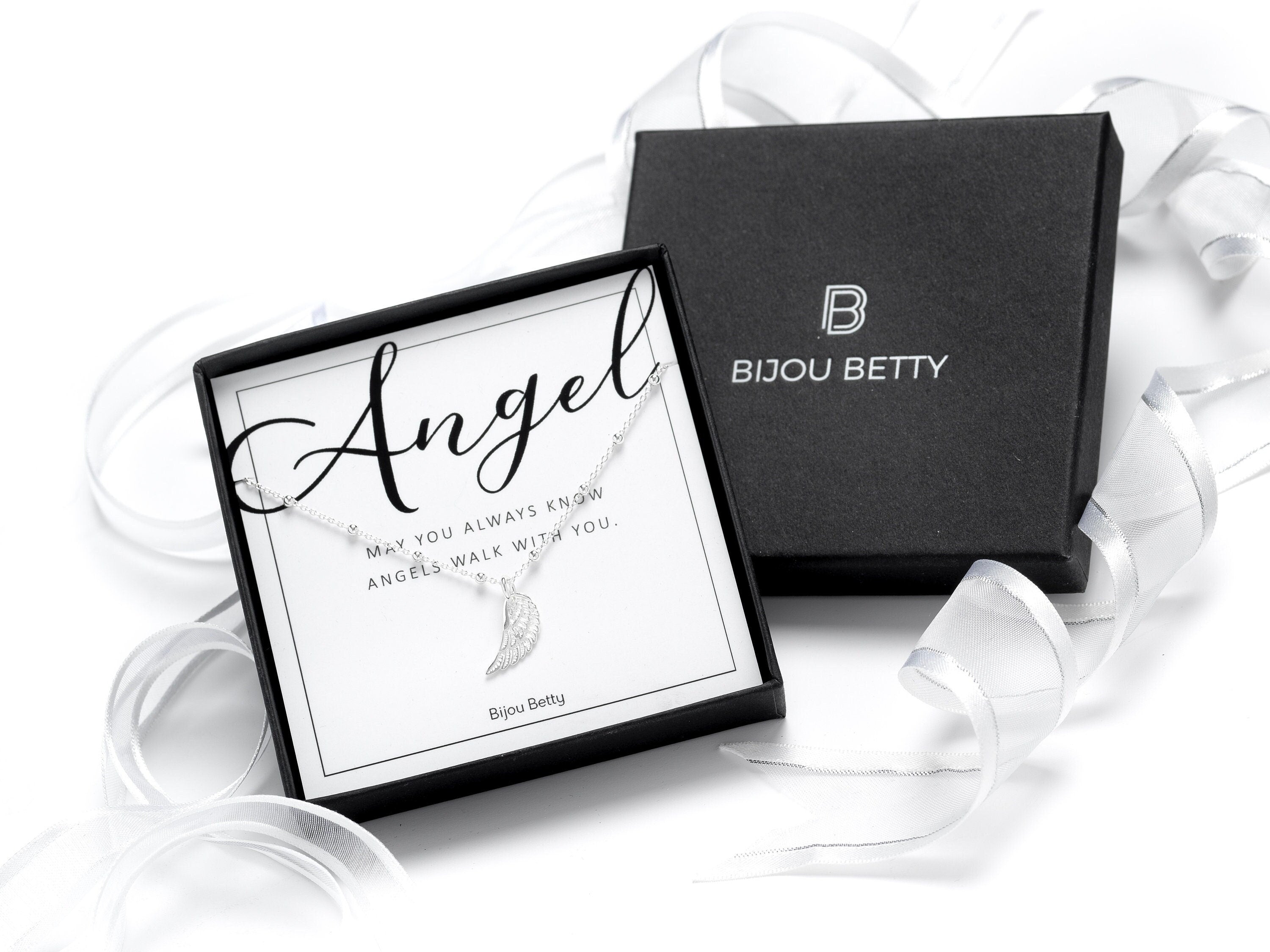 Sterling Silver Angel Wing Guardian Necklace Gift