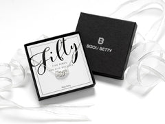 50th Birthday Necklace with 5 Textured Rings