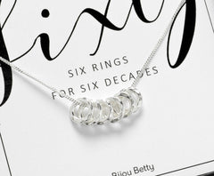 60th Birthday Gift | Sterling Silver Decades Necklace for Mum, Grandma Daughter, Sister, Friend, Aunt