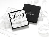 Sterling silver 40th birthday 4 ring bracelet in Bijou Betty gift box.