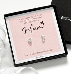 Birthday Gift for Mum - Sterling Silver, Rose Gold, or Gold Earrings with Luxury Packaging