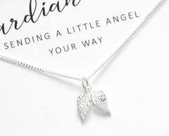 Sterling Silver Guardian Angel Sympathy Necklace.