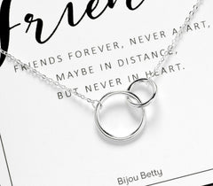 Sterling silver friendship circle necklace with 15mm pendant.