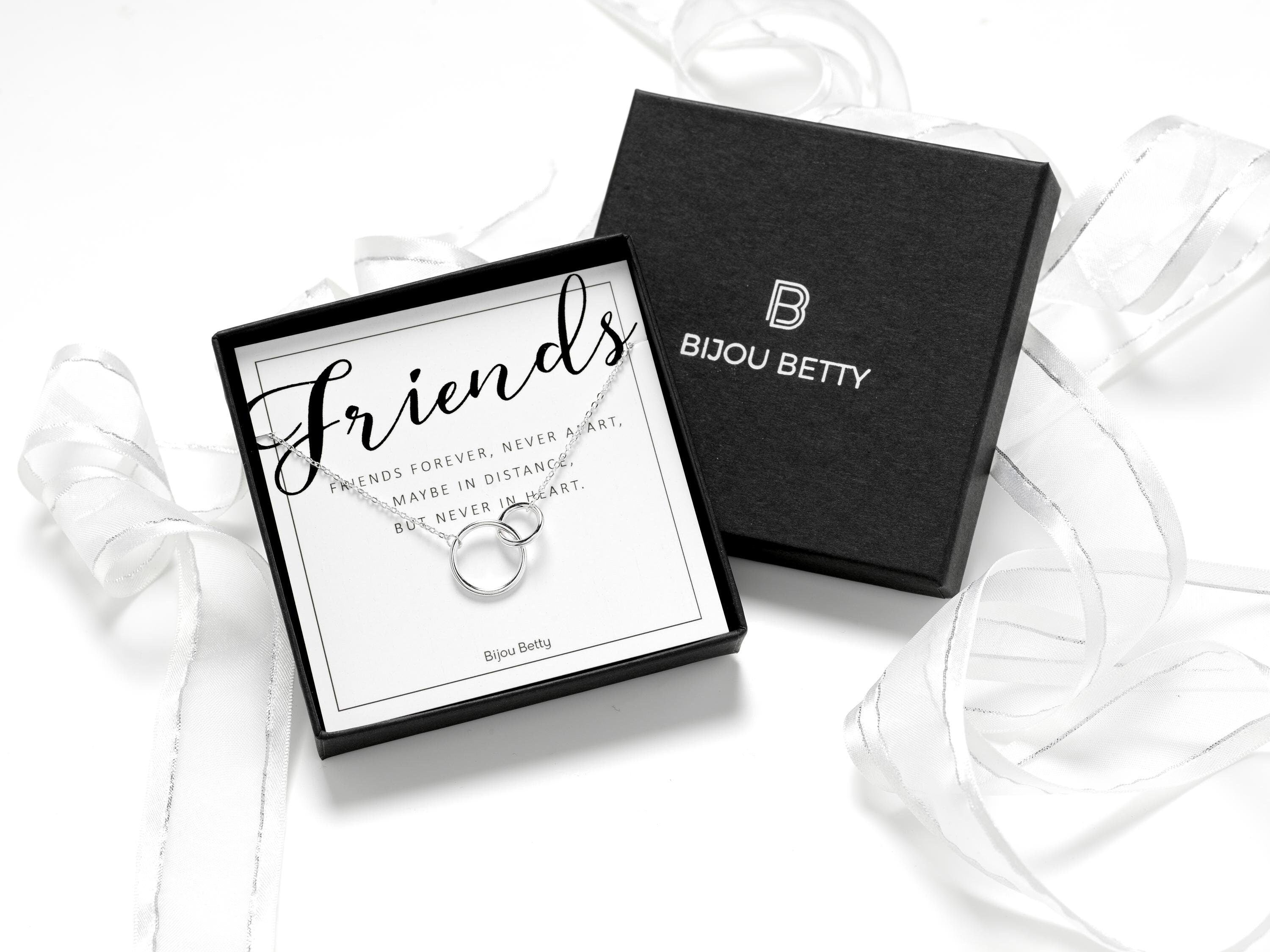 Sterling silver friendship necklace in Bijou Betty gift box.