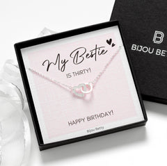 30th Birthday Gift for Friend - Sterling Silver Heart Necklace with Cubic Zirconia - Luxury Gift Packaging