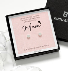 Birthday Gift for Mum - Sterling Silver, Rose Gold, or Gold Earrings with Luxury Packaging