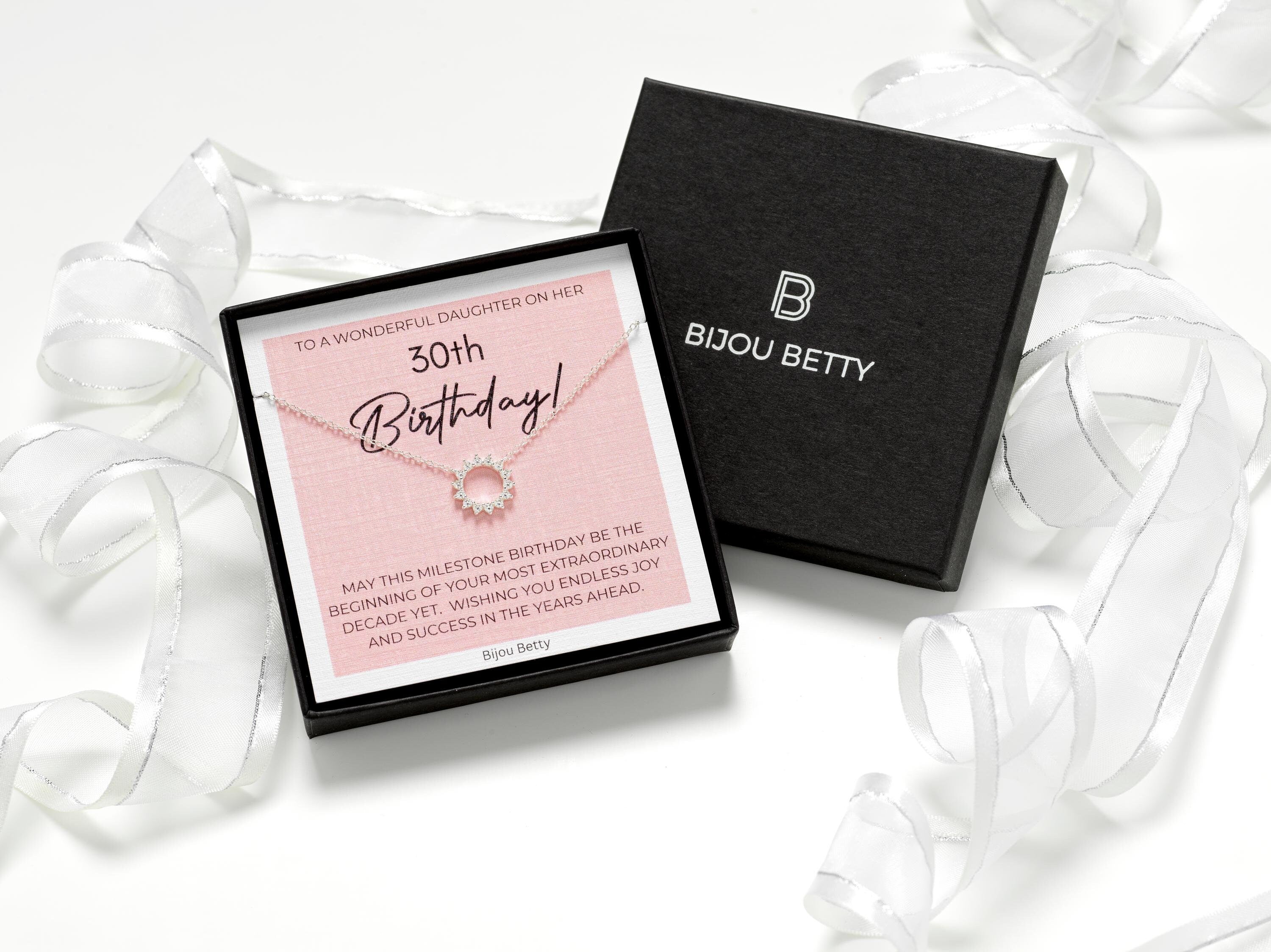 Photo: Sterling silver 30th birthday necklace in Bijou Betty gift box.