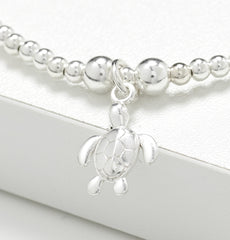 Solid Sterling Silver Turtle Stretch Bracelet | Gift for Turtle Lover | Turtle Jewellery | Gift For Her
