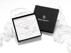 Colleague leaving gift, sterling silver heart necklace in Bijou Betty gift box.