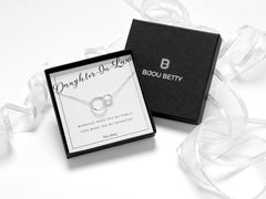 Sterling silver daughter-in-law circle necklace and bracelet.