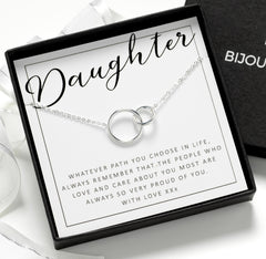 Sterling silver daughter necklace in Bijou Betty gift box.