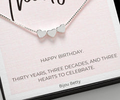 30th Birthday Silver Necklace | 30th Gift for Her | 30th Jewellery for Daughter or Friend | Sterling Silver Milestone Necklace