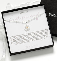 Sterling Silver Friendship Daisy Necklace Gift