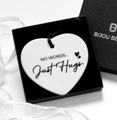 No Words Just Hugs Gift - Ceramic Keepsake for Sympathy, Family, or Friend Support