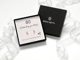 Sterling silver 80th birthday CZ stud earrings in gift box