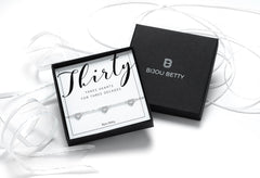 Sterling silver 30th birthday CZ heart bracelet in gift box with bag.