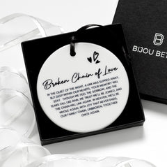 Sympathy Gift - Ceramic Memorial Ornament with Comforting Verse, Circle Keepsake Decoration - Family Loss, Bereavement, Bereavement Gift