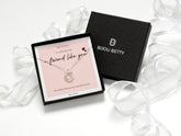Sterling silver friendship 3 ring necklace in Bijou Betty gift box.