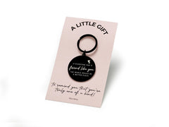 Stainless steel friendship keyring engraved with a thoughtful message, measuring 40mm in diameter. Perfect gift for friends and colleagues. Comes wrapped in tissue paper with an optional gift bag. Ideal for birthdays, Christmas, and thank-you gifts.