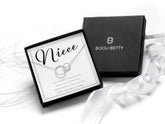 Sterling silver niece necklace in Bijou Betty gift box.