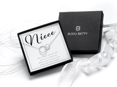 Sterling silver niece necklace in Bijou Betty gift box.