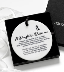 Daughter Gift Ceramic Ornament - Birthday Gift for Daughter - Inspirational Keepsake for Her - Ceramic Hanging Decoration - Gift from Mum