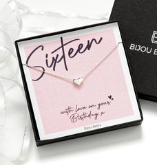 Sterling silver 16th birthday necklace in Bijou Betty gift box.