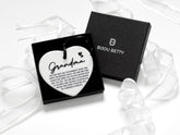 Ceramic grandma heart keepsake in Bijou Betty gift box.