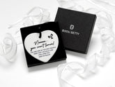 Ceramic colleague farewell heart keepsake in Bijou Betty gift box.