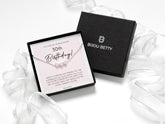Sterling silver 30th birthday necklace gift, 3-heart design, 16-18 inch chain, in Bijou Betty gift box with bag.