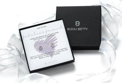 Sterling silver friend gift heart stud earrings, 6mm x 7mm, gold options, in Bijou Betty gift box with bag.