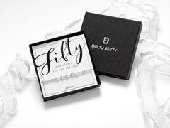 Sterling silver 50th birthday bracelet with hearts in Bijou Betty gift box