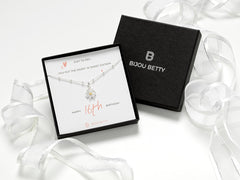 Sterling silver 16th birthday daisy necklace gift, 12mm pendant, 16-18 inch chain, in Bijou Betty gift box with bag.