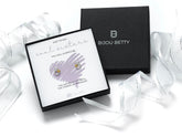 Sterling silver best friend heart earrings in Bijou Betty gift box.