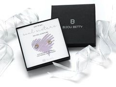 Sterling silver best friend heart earrings in Bijou Betty gift box.