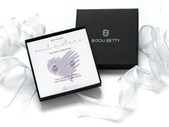 Sterling silver best friend heart earrings in Bijou Betty gift box.