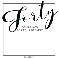 40th Birthday Necklace, Sterling Silver 4 Rings CZ Gift Mum, Daughter