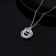 Sterling silver 60th birthday necklace, 10mm CZ and 12mm rings, 925 silver, 16–18in chain, gift for mum.