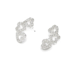 Sterling Silver 30th Birthday 3 Heart Earrings