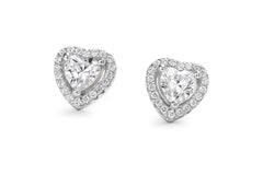Close-up of 925 silver heart CZ earrings, perfect for 18th birthday gifts for daughters or girlfriends.
