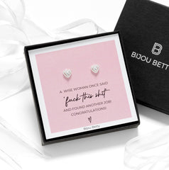 Close-up of Bijou Betty’s 925 silver heart stud earrings, 7mm x 6.5mm with CZ stones, on white background.