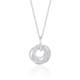 Sterling silver 60th birthday necklace, 10mm CZ and 12mm rings, 925 silver, 16–18in chain, gift for mum.