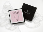 Bijou Betty’s 30th birthday gift set, 925 silver stud earrings in gift box with bag, tissue, and card: Thirty! Wishing you a very happy 30th birthday!”