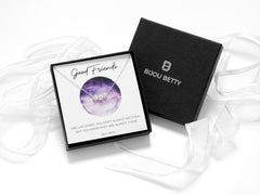 Bijou Betty’s best friend gift set, 925 silver star bead necklace in gift box with bag, tissue, and card: Good friends are like stars…